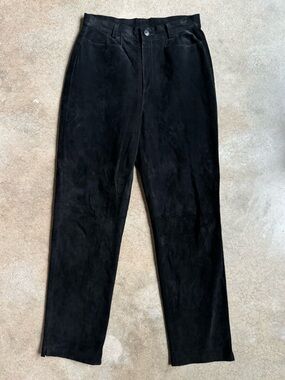 Vintage 90s Sonoma Black Suede Leather Pants